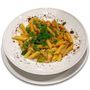 Penne paprikával és mozzarellával Penne paprikával és mozzarellával